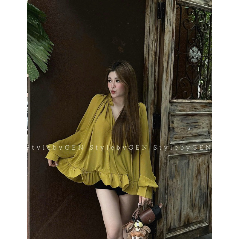 [V1.828] Váy Tơ Babydoll Tay Dài Hàng 2 Lớp Cổ V Form Xoè 3 Màu Siêu Xinh (lót lụa, tay khuy ngọc) | BigBuy360 - bigbuy360.vn