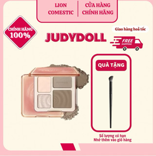 Judydoll - Bảng Phấn Tạo Khối Bắt Sáng 3D Màu Lì Và Màu Nhũ Tự Nhiên Lâu Trôi Chống Nước 9g