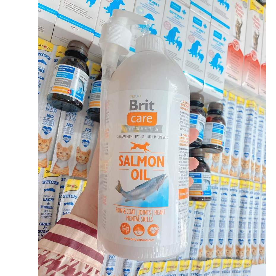 SIÊU RẺ-Dầu Cá Hồi Brit Care Dưỡng Da Lông Cho Chó Mèo