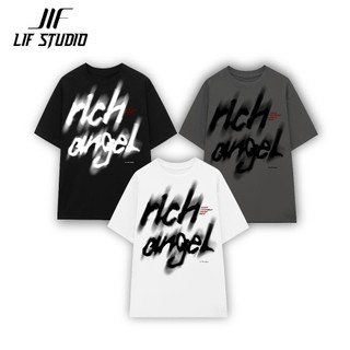  Áo thun UNISEX Localbrand LIF STUDIO Rich Angel in chữ hiệu ứng 100% Cotton Oversized Tay lỡ Form rộng 