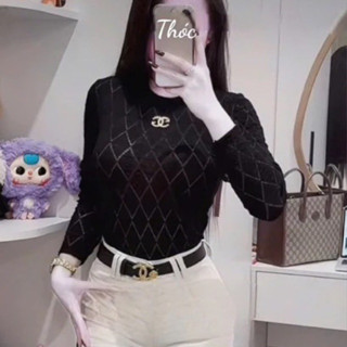    tặng Tag   Áo body ren nhắn dài tay phối tang ngực mix đồ siu tôn dáng 