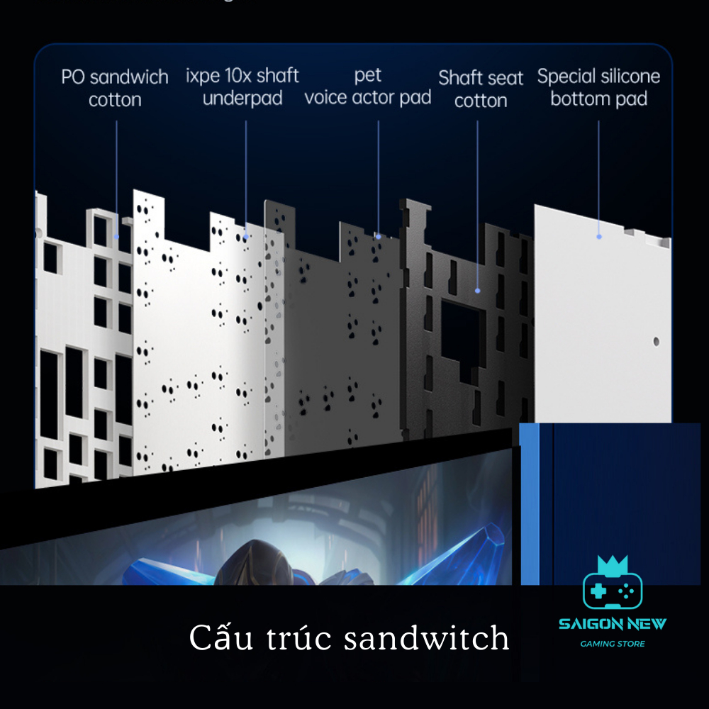 Bàn phím cơ không dây Mchose G87 - Mạch RGB xuôi - Núm xoay đa năng - Hỗ trợ hotswap 5 pin | BigBuy360 - bigbuy360.vn