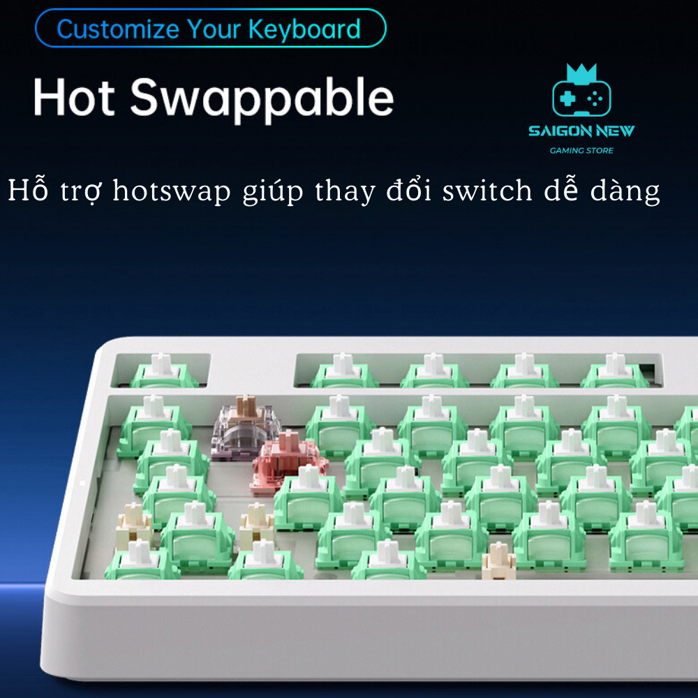 Bàn phím cơ không dây Mchose G87 - Mạch RGB xuôi - Núm xoay đa năng - Hỗ trợ hotswap 5 pin | BigBuy360 - bigbuy360.vn