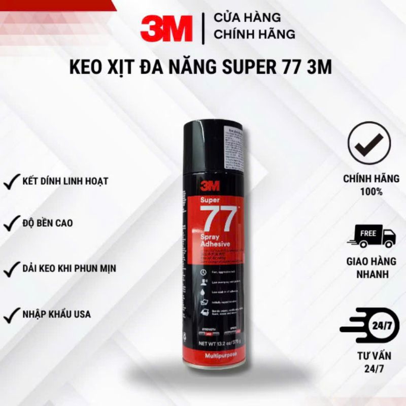 Keo xịt đa năng Super 77 3M(keo dán được mút xốp không bị teo)