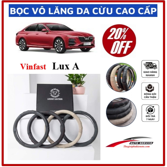 BỌC VÔ LĂNG Ô TÔ VINFAST Lux A CHẤT LIỆU  BẰNG DA CỪU 100% - hàng chính hãng siêu đẹp