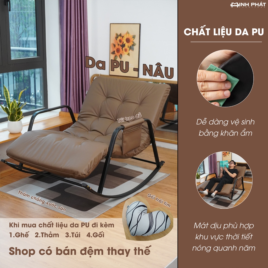 Ghế Bập Bênh Minh Phát 5 nấc điều chỉnh, ghế thư giãn, ghế đọc sách, Minh Phát Furniture | BigBuy360 - bigbuy360.vn