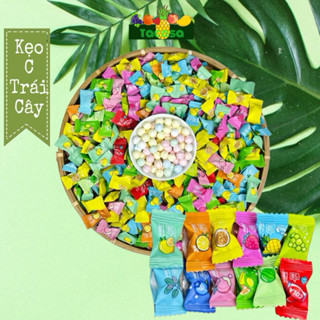 ( Sỉ 1kg ) Kẹo ngậm trái cây Vitamin C mát lạnh bạc hà thơm miệng TACASA SHOP