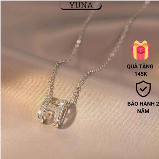 Dây chuyền nam nữ kim cương Moissanite, Bạc xi bạch kim chữ H thanh lịch, sang trọng,nhã nhặn ....