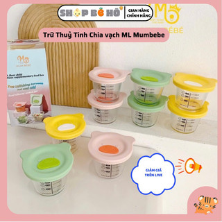   Ảnh thật tự chụp Hộp trữ đông cốc nấu cháo thuỷ tinh cao cấp an toàn cho bé có vạch chia ml nắp Gấu dễ thương Shopbeho 