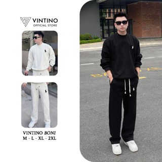Bộ Quần Áo Nỉ VINTINO Nam Thu Đông Logo Thêu Ngựa Chất Nỉ 2 Da Dày Dặn Quần Có Dây Rút BONI