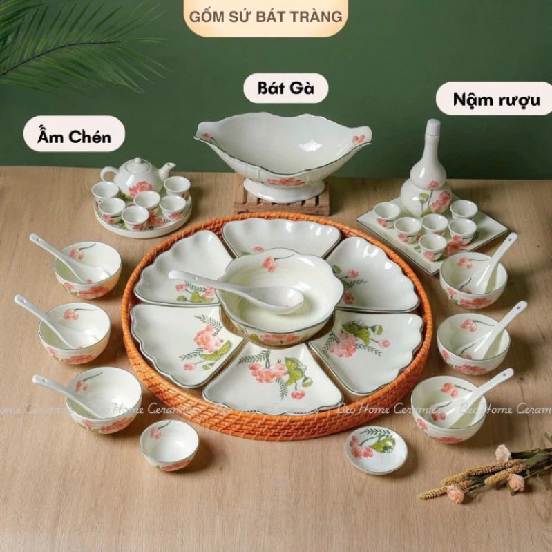 🎁Bộ Bát Cúng Gia Tiên🎁gốm sứ bát tràng,bộ bát đĩa hoa mặt trời,bộ bát đĩa thờ cúng,bát đĩa thắp hươn