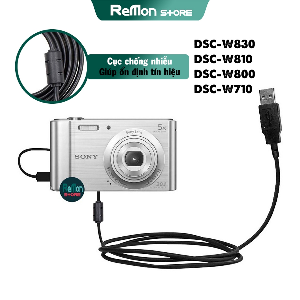 Cáp sạc USB dùng sạc pin Chép hình ảnh Truyền dữ liệu cho Sony DSC W830 W810 W800 W710