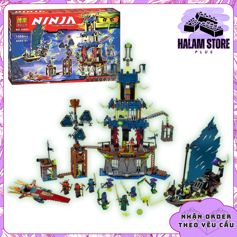 [Hàng cổ] Đồ chơi lắp ráp Ninjago season 5 mã 10401 City of Stiix - Mô hình lắp ghép Đền ma