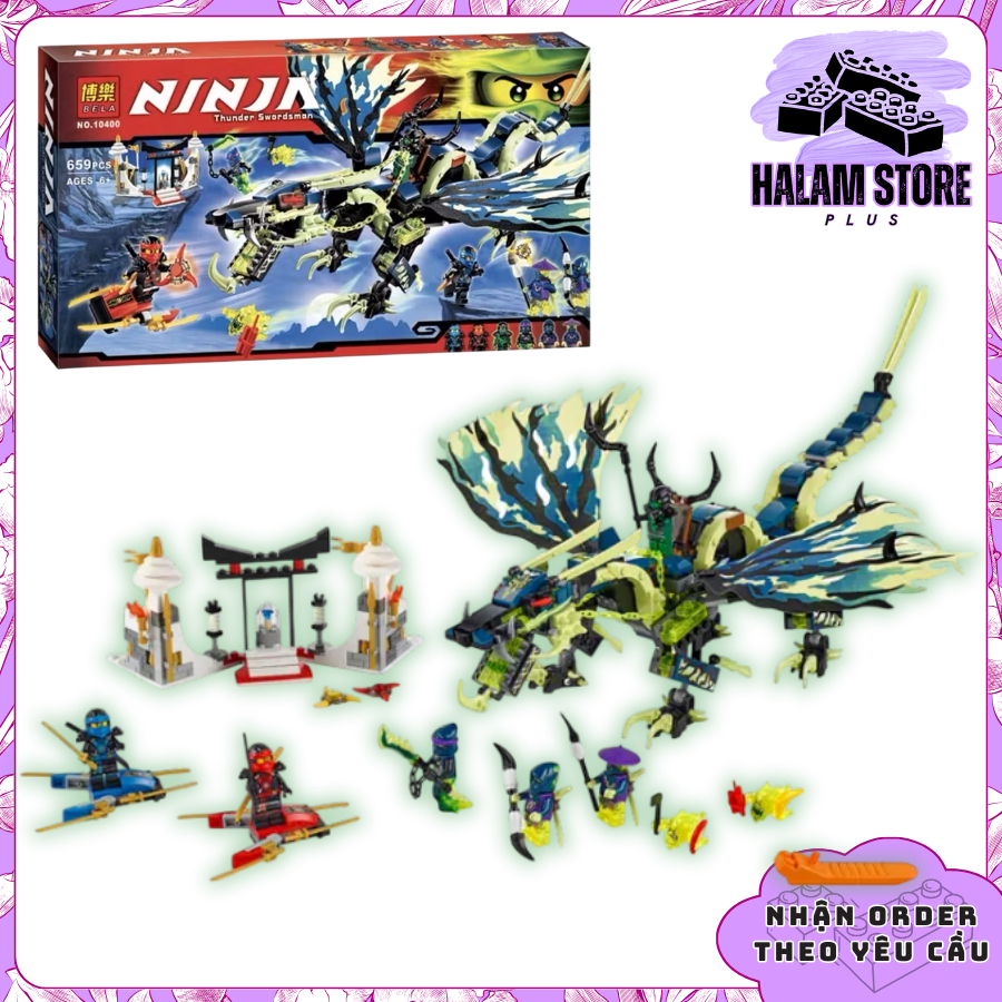 Đồ chơi lắp ráp Ninjago season 5 mã 10400 Ghost Dragon - Mô hình lắp ghép toy Rồng ma Morro