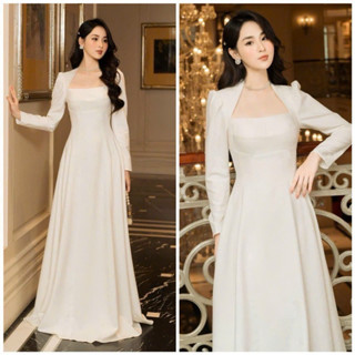 Đầm cưới đi bàn nhẹ nhàng TRIPBLE T DRESS chất phi taffeta - size S/M/L -MS194Y