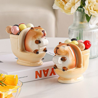 SẴN🐹 Set Dĩa Ăn Hoa Quả Gốm Sứ Hình Ốc Sên, Chuột Capybara; Set Đĩa Đựng Gia Vị, Nước Chấm Siêu Dễ Thương