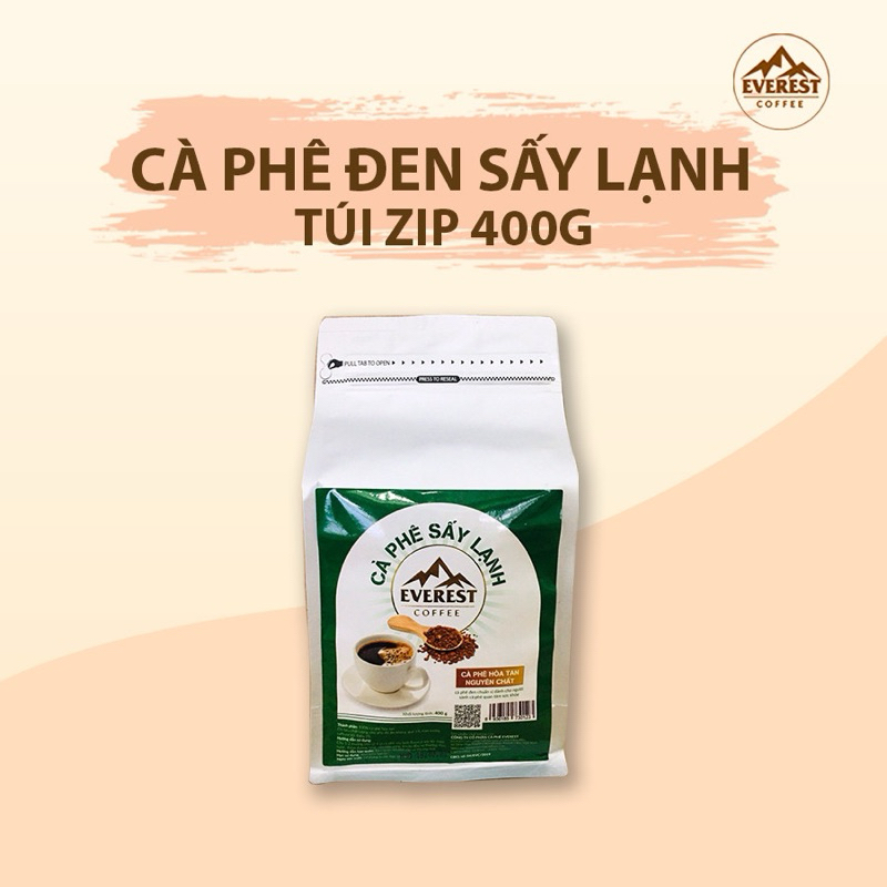 Cà Phê Đen Sấy Lạnh Nguyên Chất EVEREST Coffee, Cafe Đen Không Đường Hỗ Trợ Giảm Cân