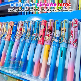 [Combo 10 Bút] Bút máy bơm mực học sinh: Tẩy xóa được, Có hình kute, Thiết kế đẹp