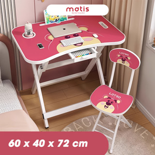 Bộ Bàn Ghế Học Sinh Gấp Gọn Thông Minh MATIS Bàn Học Có Khe Để Sách Ngăn Kéo Tay Cầm và Chỗ Để Cốc Nước Tiện Lợi