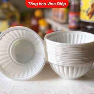 Combo 50 chiếc chén bát nhựa dùng 1 lần 3 size nhỏ vừa lớn - chất liệu a toàn cho sức khỏe
