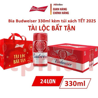 [MẪU MỚI] Thùng 24 Lon Bia Budweiser 330ml