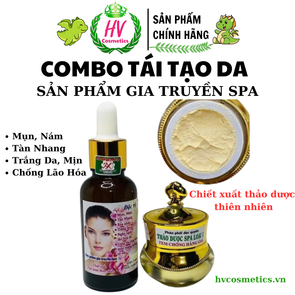 Combo Tái Tạo Da Gia Truyền Giúp Da Căng Bóng Mịn Màng Sạch Nám Mụn Tàn Nhang Hũ 30g