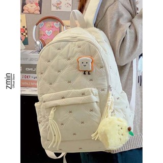 Balo nữ đi học họa tiết nơ thời trang Zmin, đựng vừa laptop 15.6inch, A4 - Z001