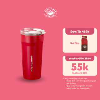 LY GIỮ NHIỆT HIGHLANDS COFFEE CÓ NẮP MÀU ĐỎ TRƠN 500ML