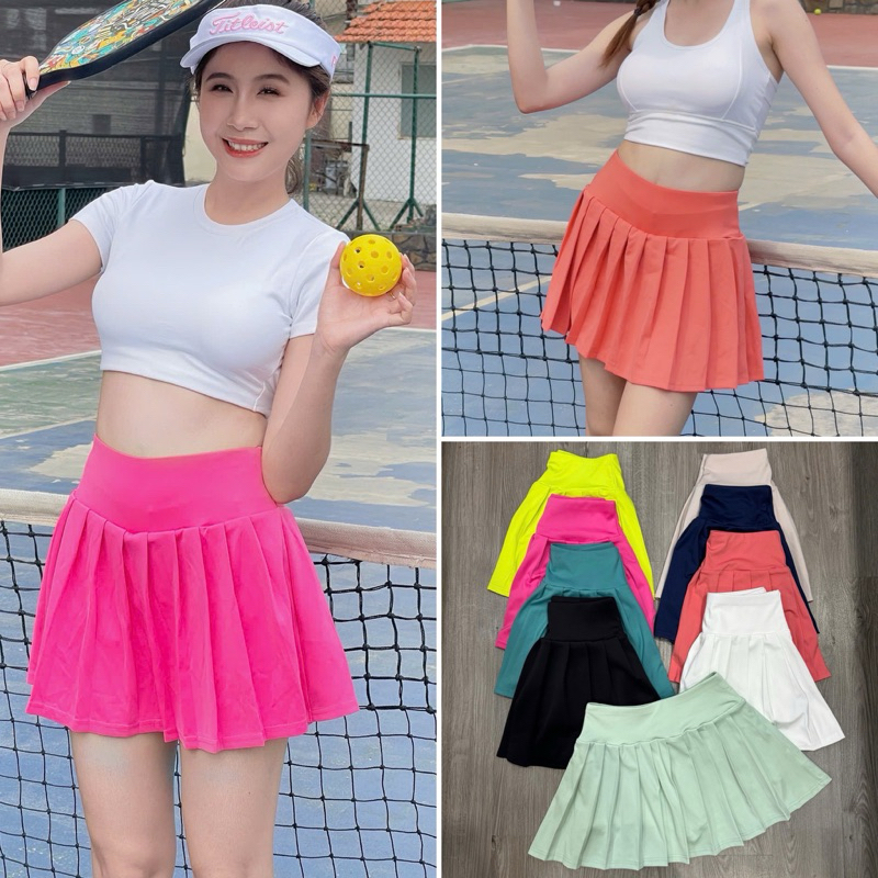 Chân Váy Thể Thao Nữ MILAVY Xếp Ly 2 Lớp Poly