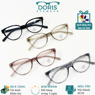 Mắt Kính Nữ Dáng Mắt Mèo 23027 Doris Thời Trang Nhựa Dẻo TR90 Bản Màu Trẻ Trung
