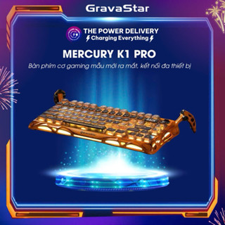 Bàn phím cơ gaming Gravastar Mercury K1 Pro Battle-Worn Yellow, mẫu mới ra mắt, kết nối đa thiết bị