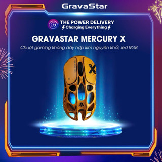 Chuột gaming không dây cao cấp Gravastar Mercury X, X Pro, hợp kim nguyên khối, led RGB, có app điều chỉnh