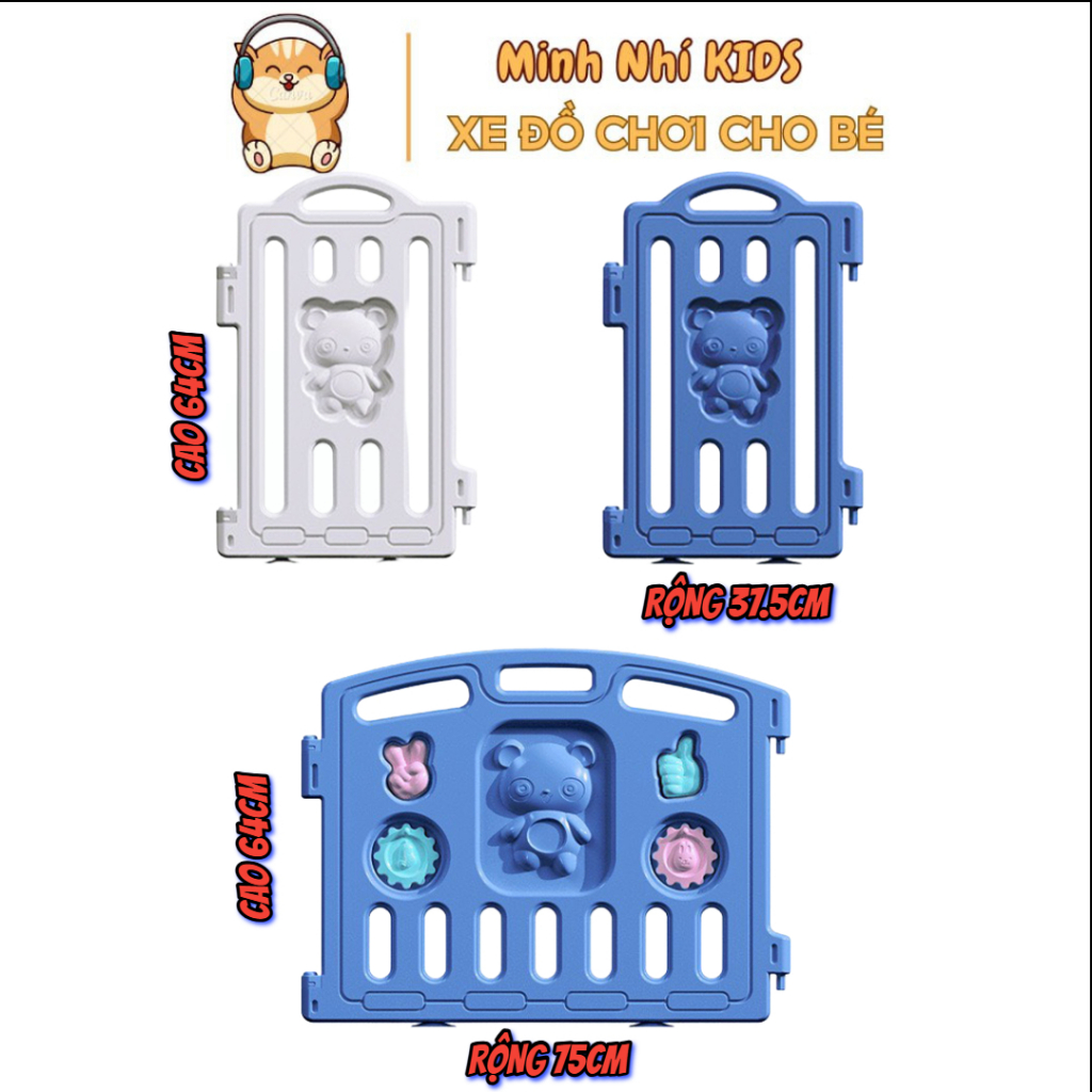 [ Ȟỏa Tốc ] Tấm RỜI quây cũi Gấu  ghép  nhựa dành cho bé đủ màu (1 tấm ) Minhnhi.kid