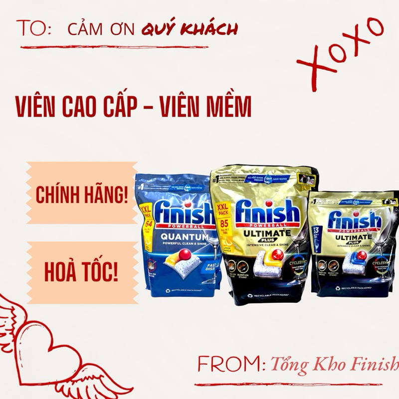 [HN-HCM] Viên rửa bát Finish Quantum - quantum ultimate [cao cấp nhất, Có tem phụ]