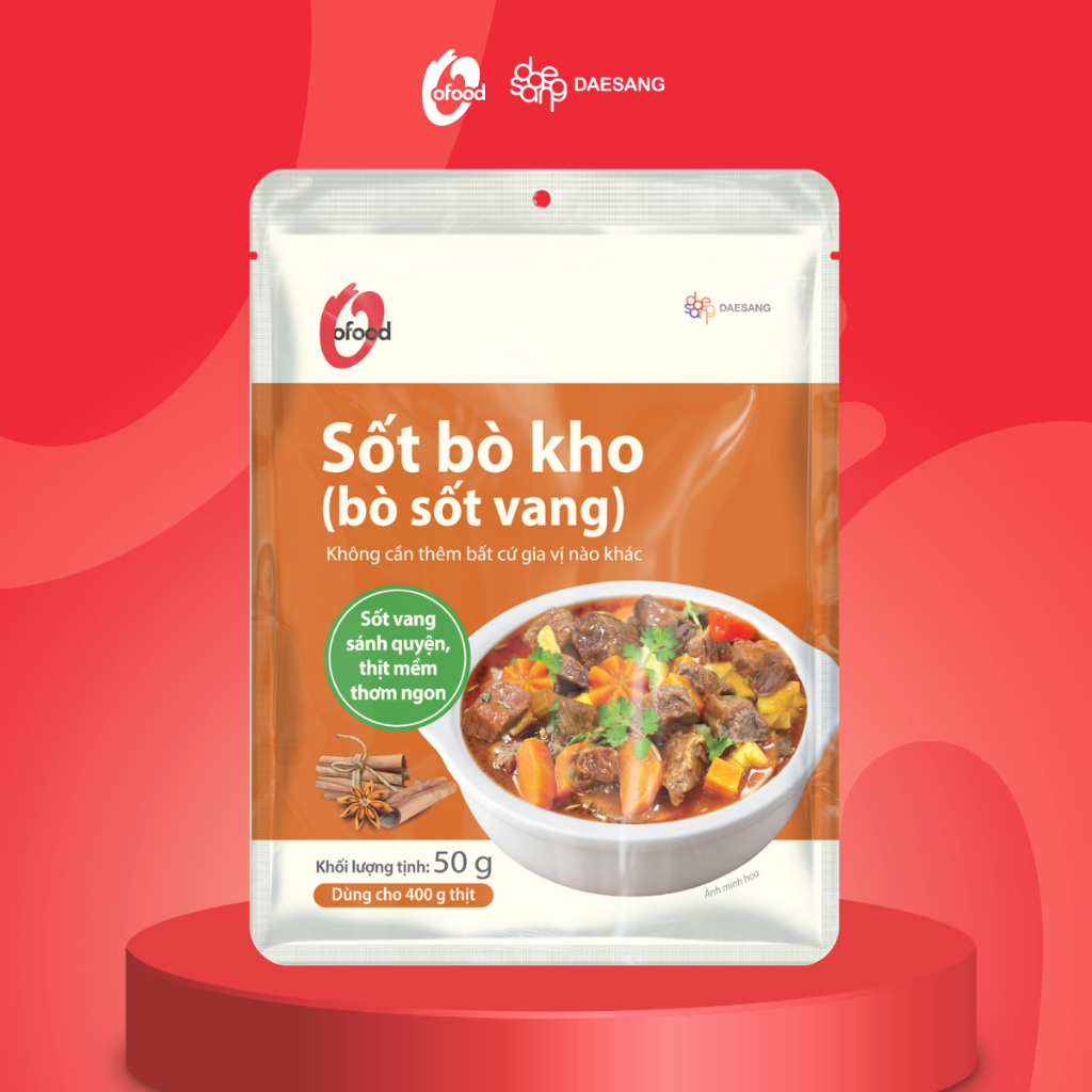 Sốt bò kho, bò sốt vang O'food gói 50g