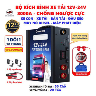 Bộ Kích Bình Khởi Động Xe Ô tô Xe Tải 12-24vol, Công suất lớn Xe con, Xe tải, Máy công trình, Máy phát điện. BH 12 tháng