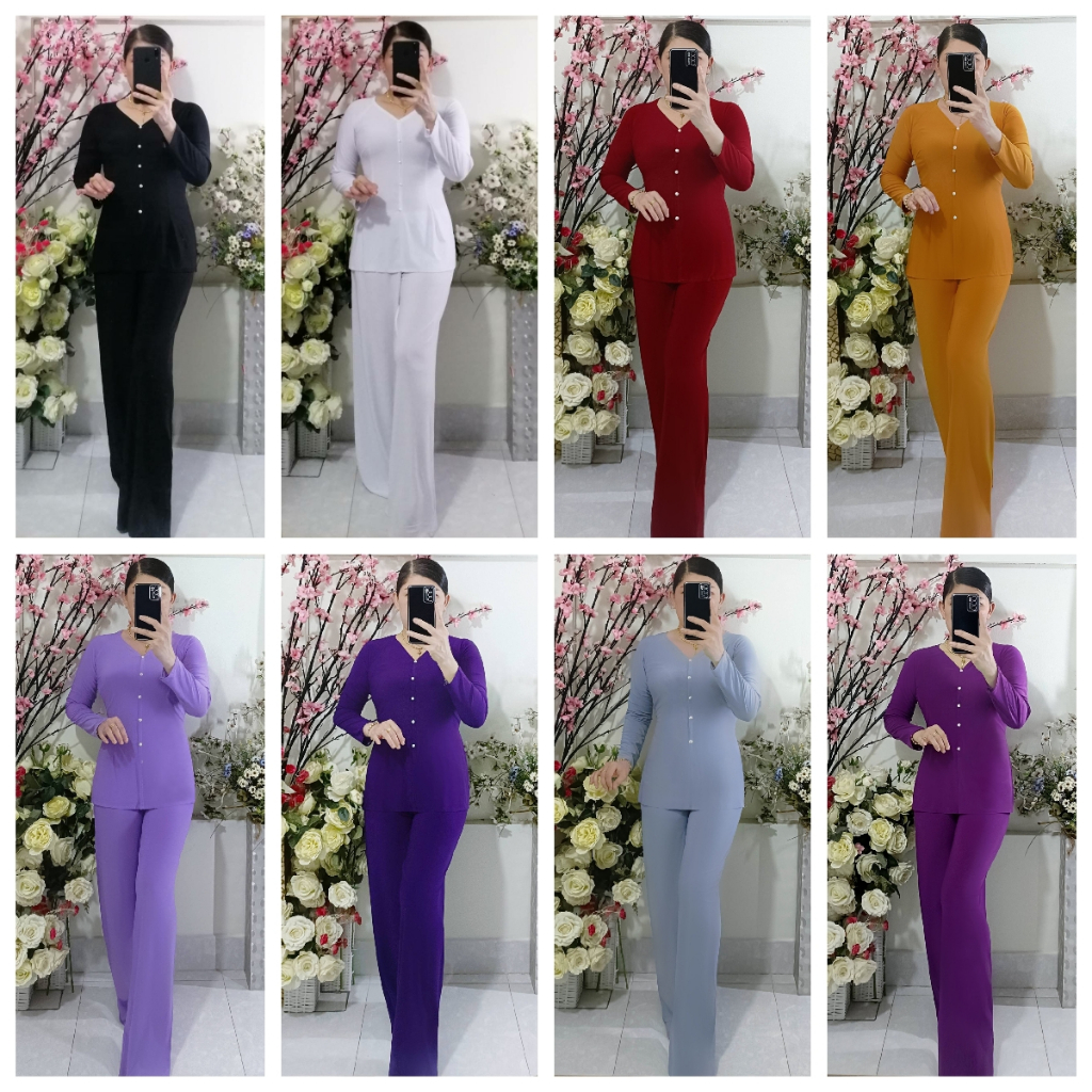 Nguyên Bộ Màu_Bộ Bà Ba Màu Quần Ống Rộng