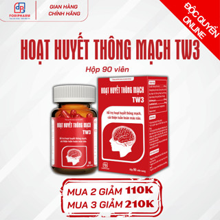 Hoạt Huyết Thông Mạch TW3 hỗ trợ cải thiện tuần hoàn máu não, giảm đau đầu, mất ngủ - Hộp 90 viên