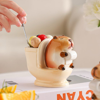 SẴN🐹 Set Dĩa Ăn Hoa Quả Gốm Sứ Hình Ốc Sên, Chuột Capybara; Set Đĩa Đựng Gia Vị, Nước Chấm Siêu Dễ Thương