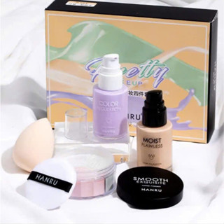 Full Box - Bộ Trang Điểm HANRU 4 Món Tiện Dụng, Đầy Đủ, Cơ Bản Cho Người Mới Bắt Đầu