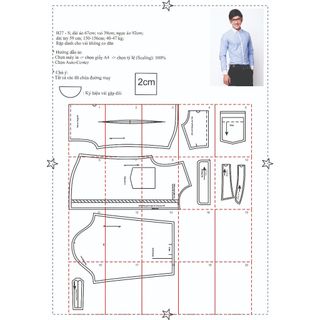 Rập giấy A0 mã B27 - áo sơm mi dài tay phom ôm