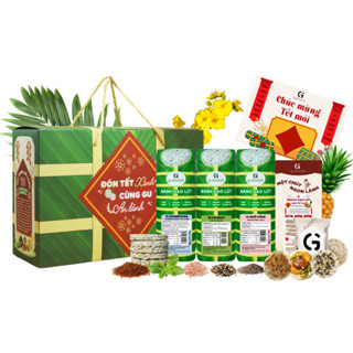 Hộp quà Tết GUfoods - Xuân Ất Tỵ 2025 - Mâm bánh Tết healthy, Món quà sức khoẻ, Gift box / Gift set Tết xanh an lành