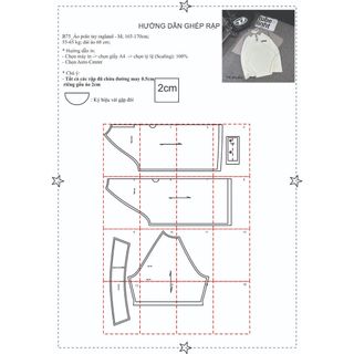 Rập giấy A0 áo thun polo tay raplang mã B75