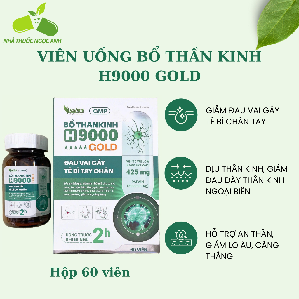 Viên uống Bổ thần kinh H9000 hộp 60 viên