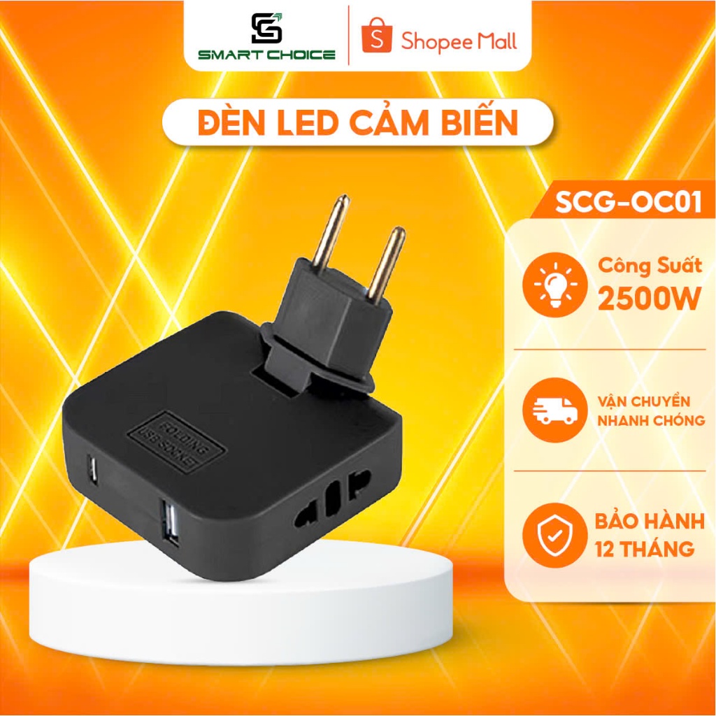Ổ Cắm Đa Năng SmartChoice SCE-OC01 Gập 90 Độ Nhỏ Gọn An Toàn Tiện Lợi BH 12 Tháng