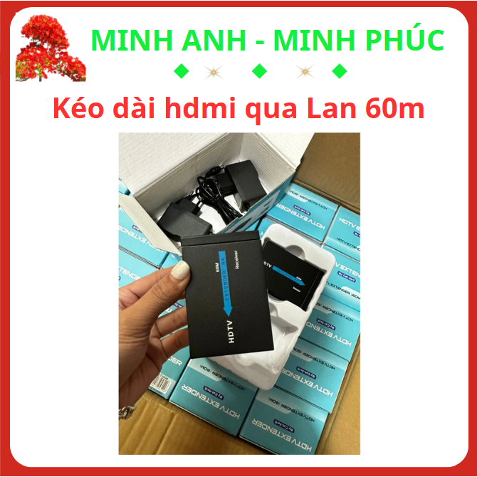 Bộ HDMI to lan 60m. HDMI kéo dài 60m