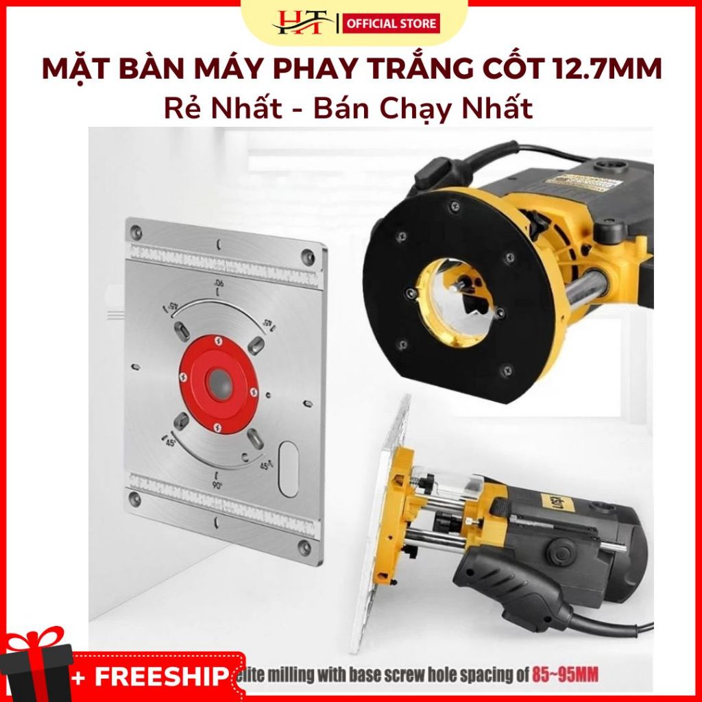 Mặt Bàn Máy Phay Trắng , Tấm Gá Máy Phay Cho Máy Soi Cầm Tay Cốt 12.7mm