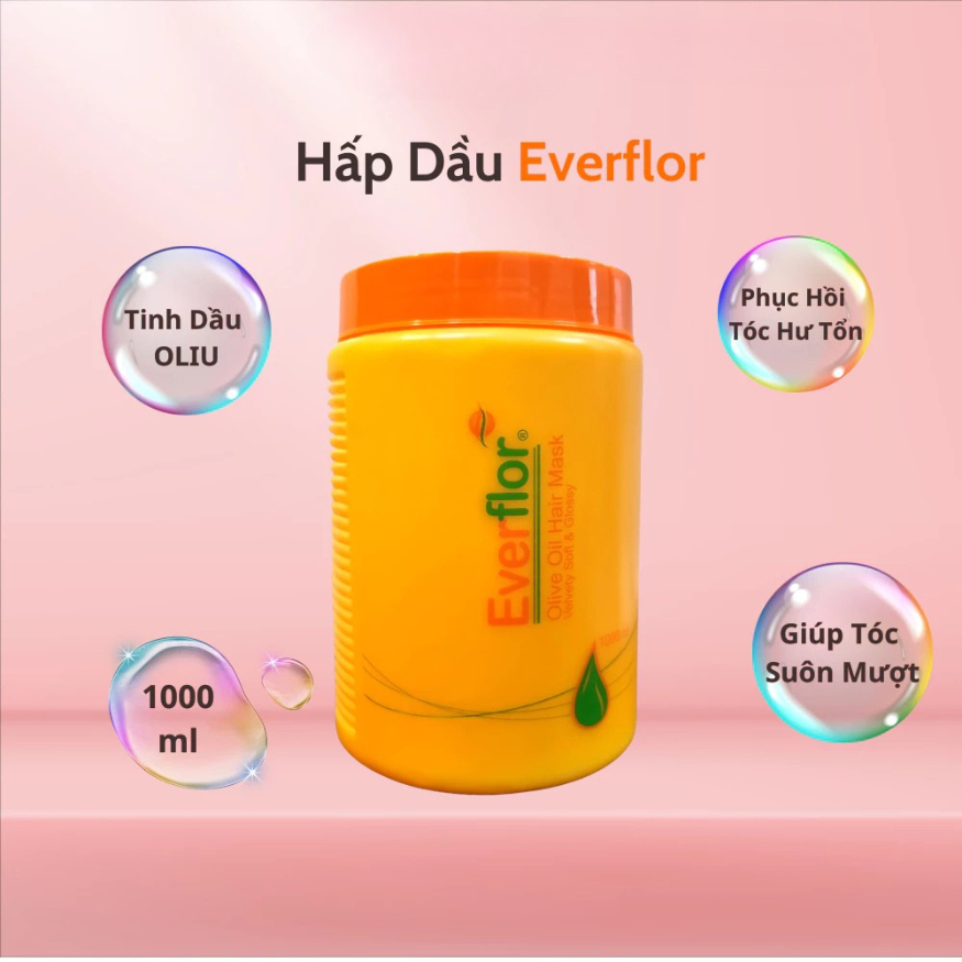 Kem ủ tóc Olive Everflor (hấp dầu) với thành phần dầu Olive tạo sự mượt mà cho tóc.