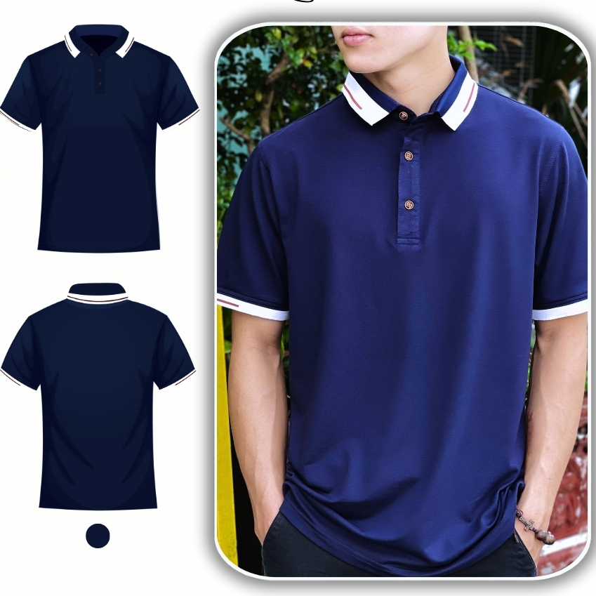 Áo polo phối cổ Form xuất khẩu, vải cá sâu cotton BASIC Nam Tính, Sang Trọng, Thanh Lịch PMK2