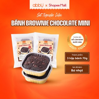 [ABBY] [TẶNG BƠ] Set nguyên liệu làm bánh Brownie Chocolate Mini - Thành phẩm 210g - Socola đậm vị, dễ làm tại nhà